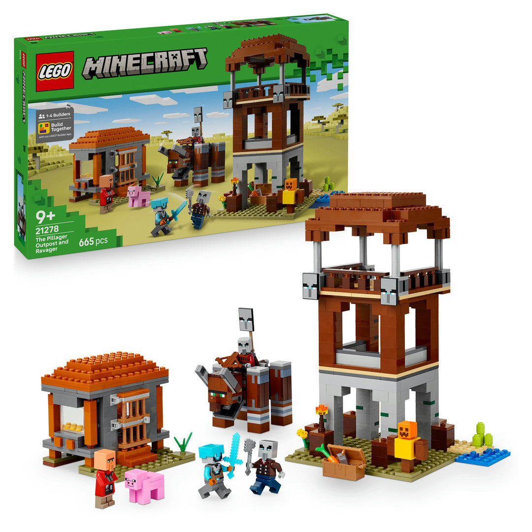 LEGO minecraft de plunderaar buitenpost en verwoester