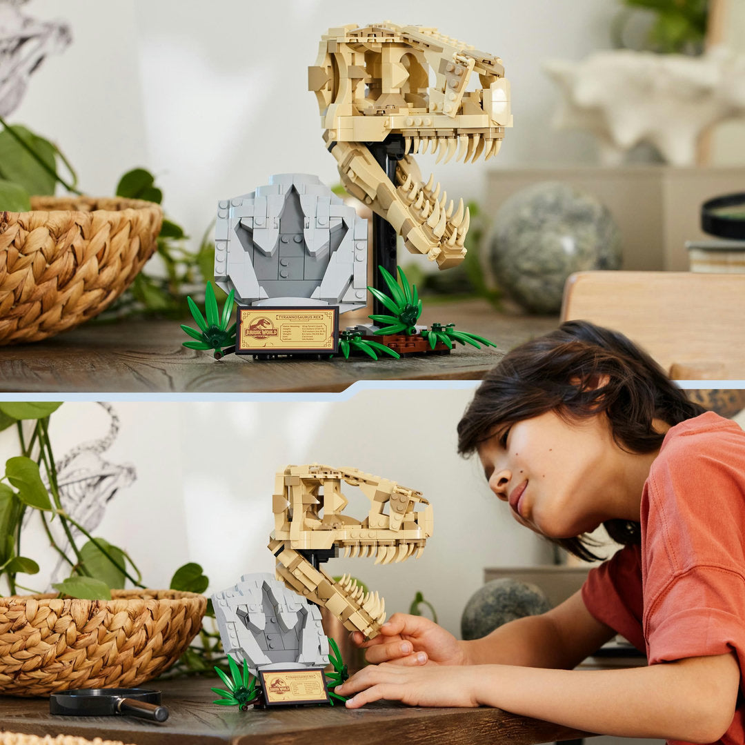 LEGO jurassic world dinosaurusfossielen t. rex schedel