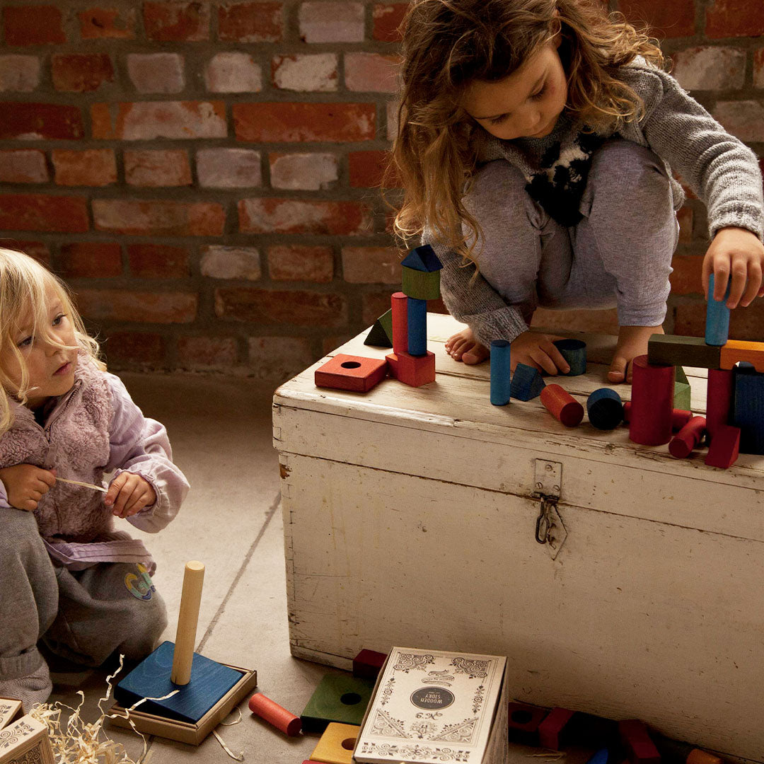 wooden story stapelblokken - regenboog - 30 st | WS02 | 3