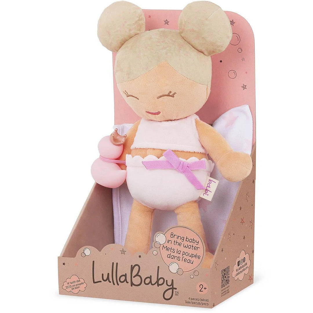 lullababy badpop pluche met accessoires - blond meisje - 15 cm | LBY7236 | 