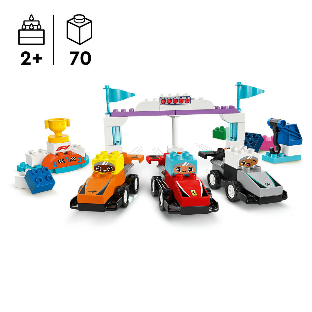 LEGO DUPLO stad f1 team racewagens en coureurs