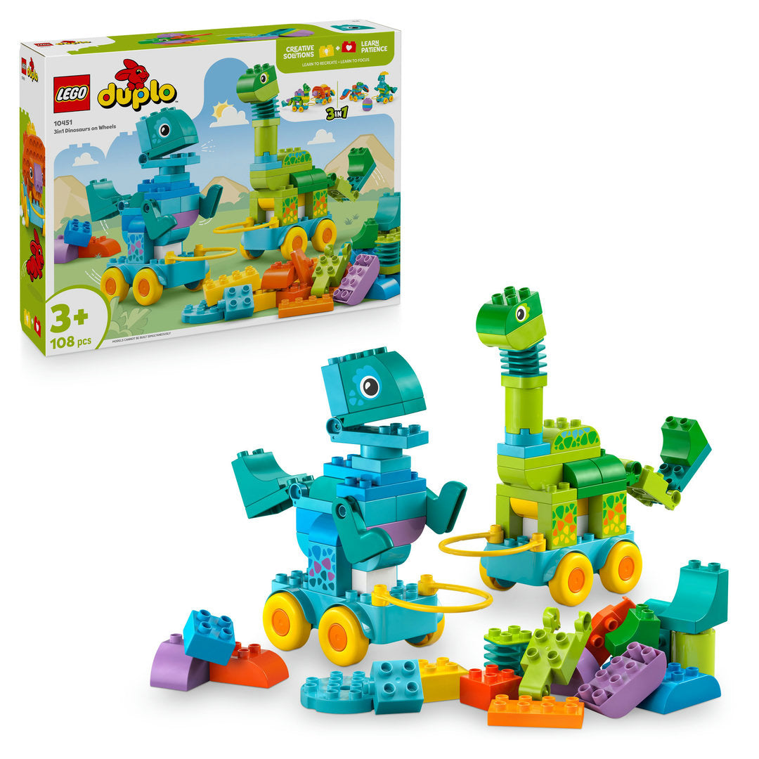 LEGO DUPLO stad 3-in-1 dinosaurussen op wielen