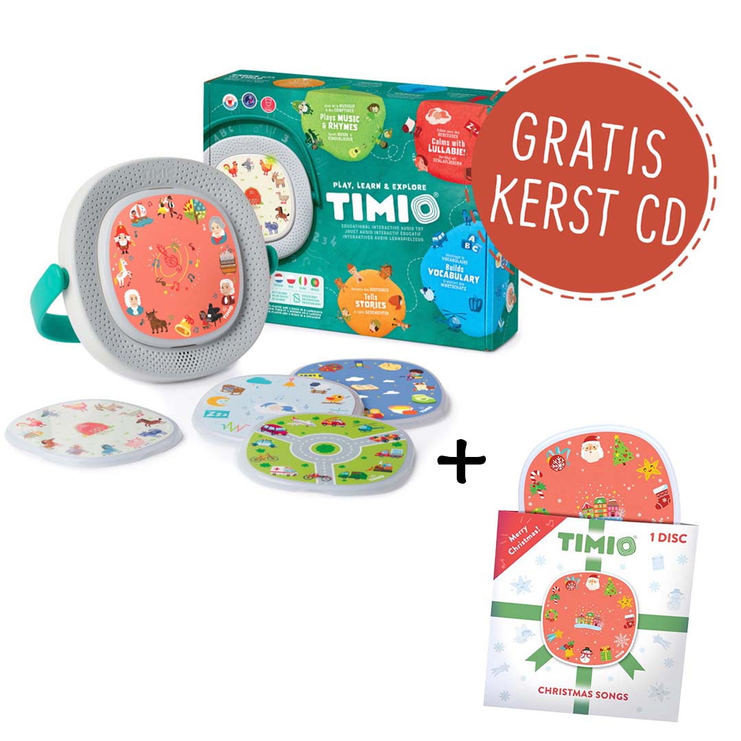 timio audio- & muziekspeler met 6 cd's oplaadbaar - inclusief kerst cd