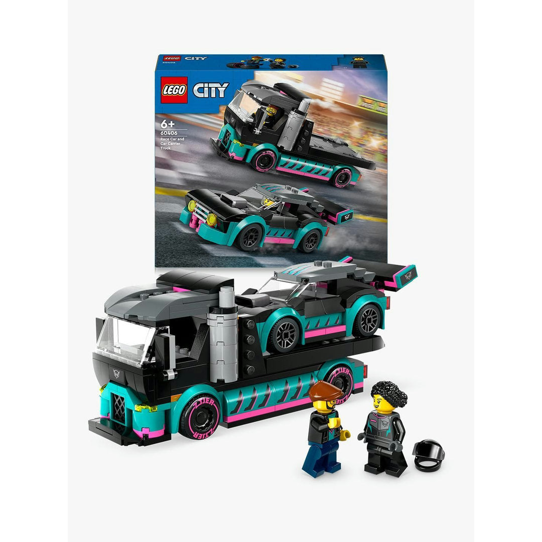 LEGO city raceauto en transporttruck bouw