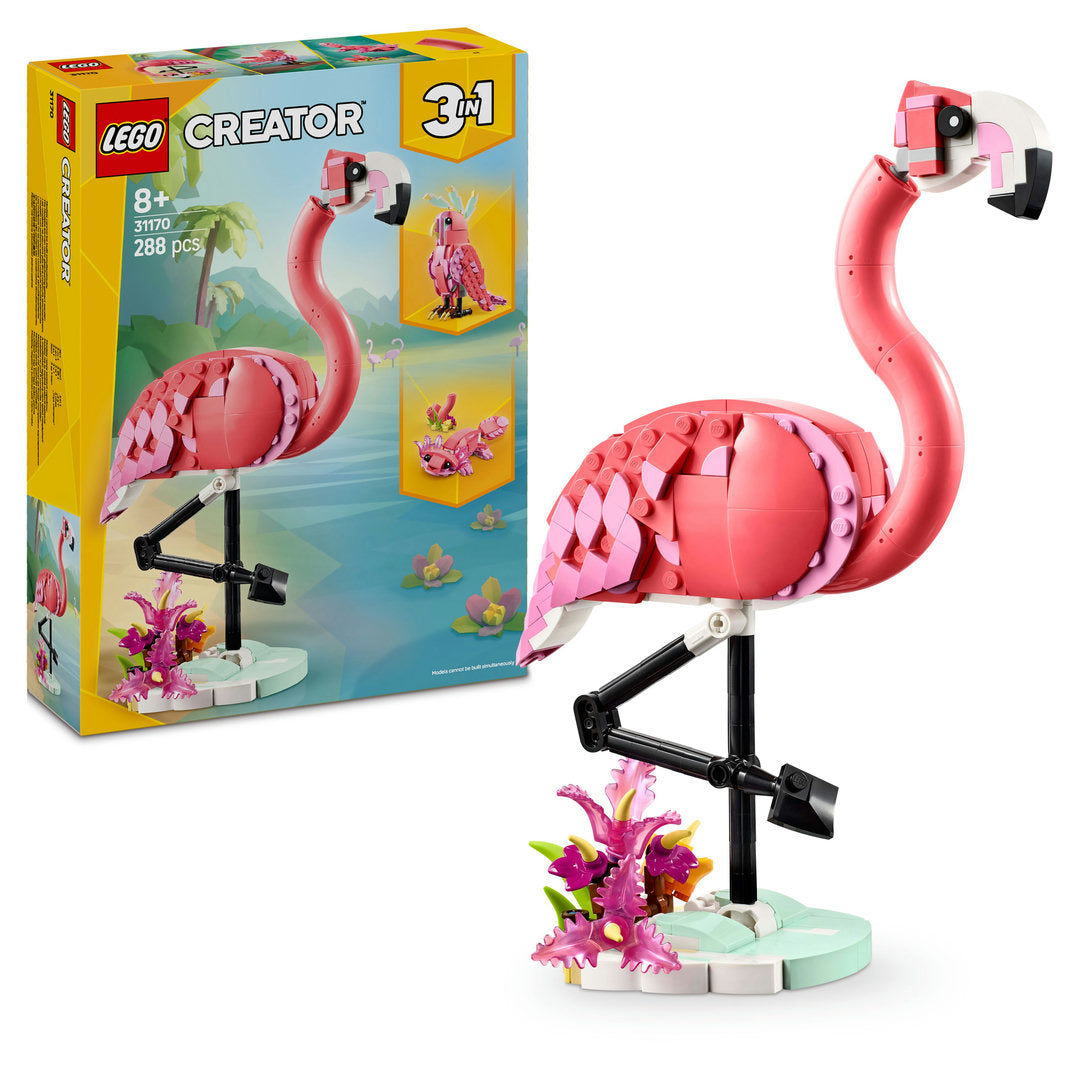 LEGO creator 3-in-1 wilde dieren roze flamingo set