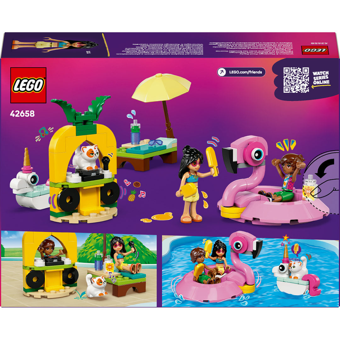 LEGO friends zwembadfeestje met flamingo en eenhoorn