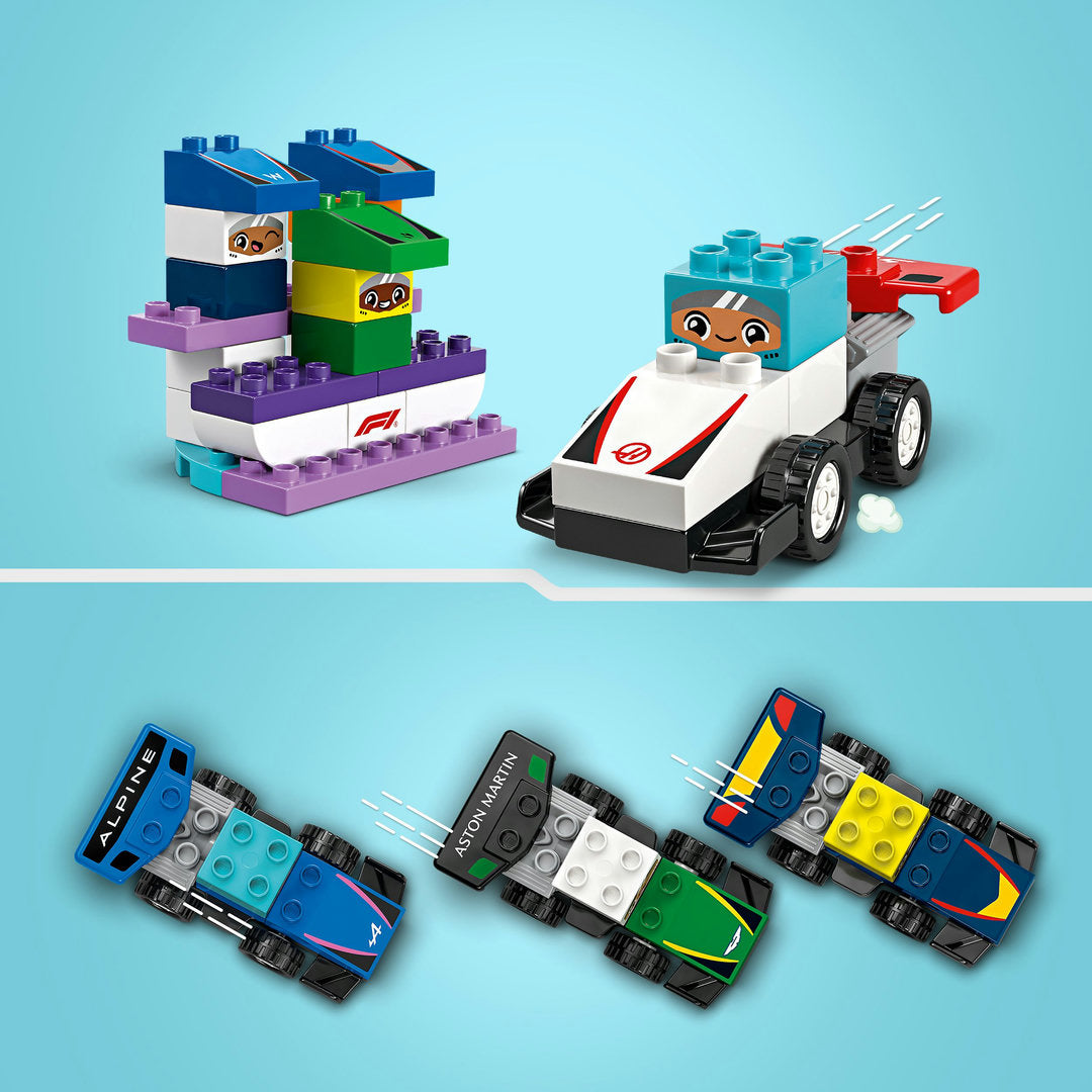 LEGO DUPLO stad f1 team racewagens en coureurs