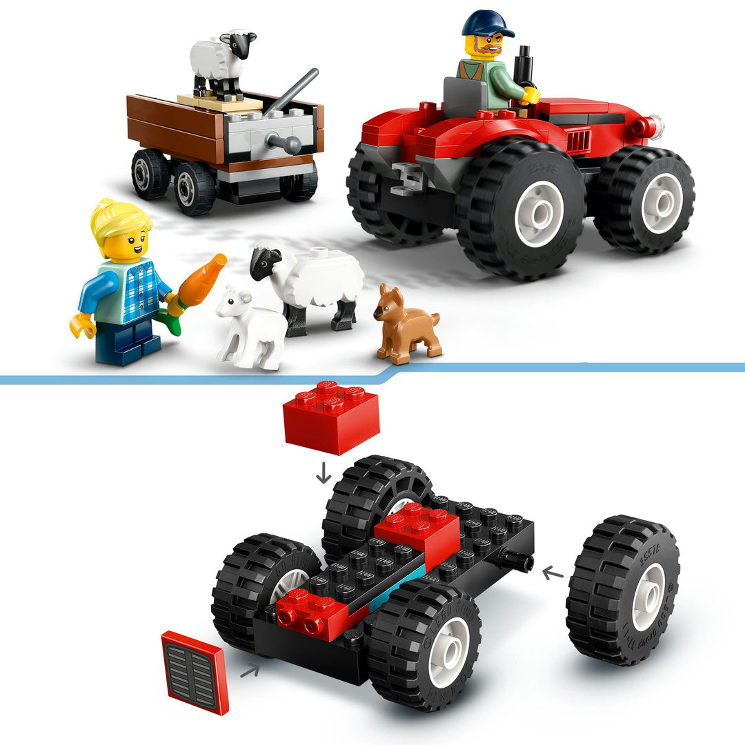 LEGO city rode tractor met aanhanger en schapen