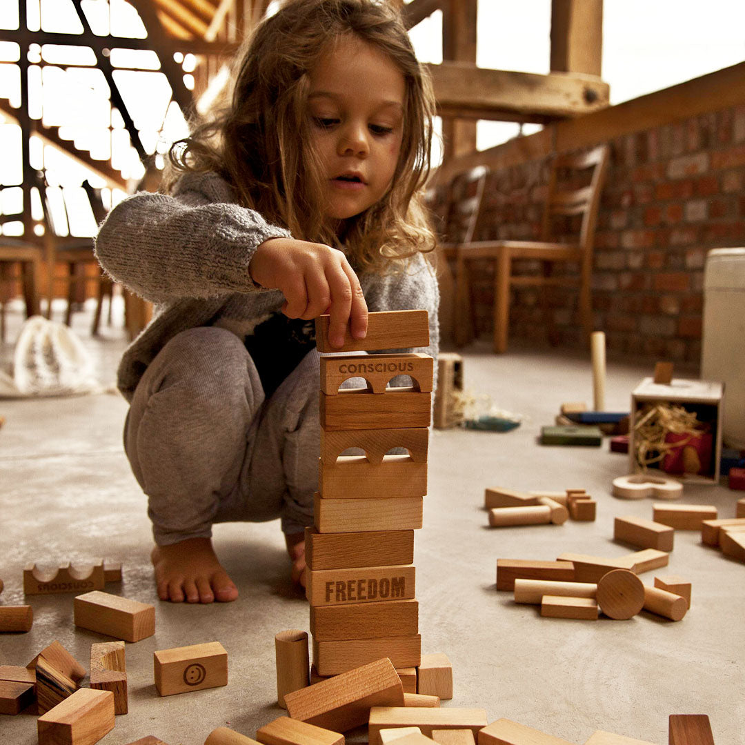 wooden story stapelblokken - naturel | |