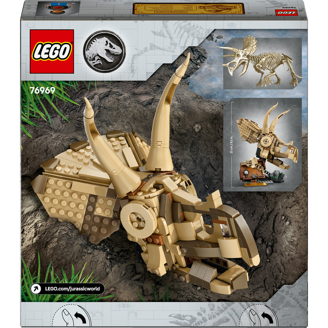 LEGO jurassic world dinosaurusfossielen triceratops schedel