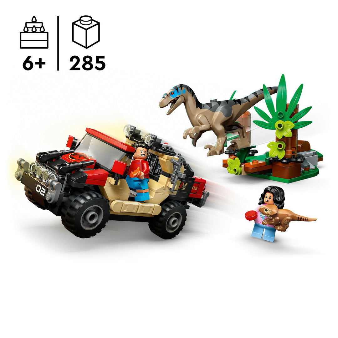 LEGO jurassic world offroad raptorontsnapping