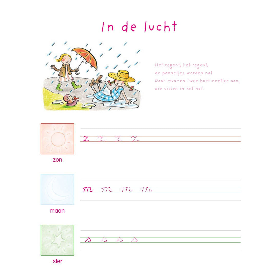 mijn eerste oefenschrift met stickers - schrijfoefeningen