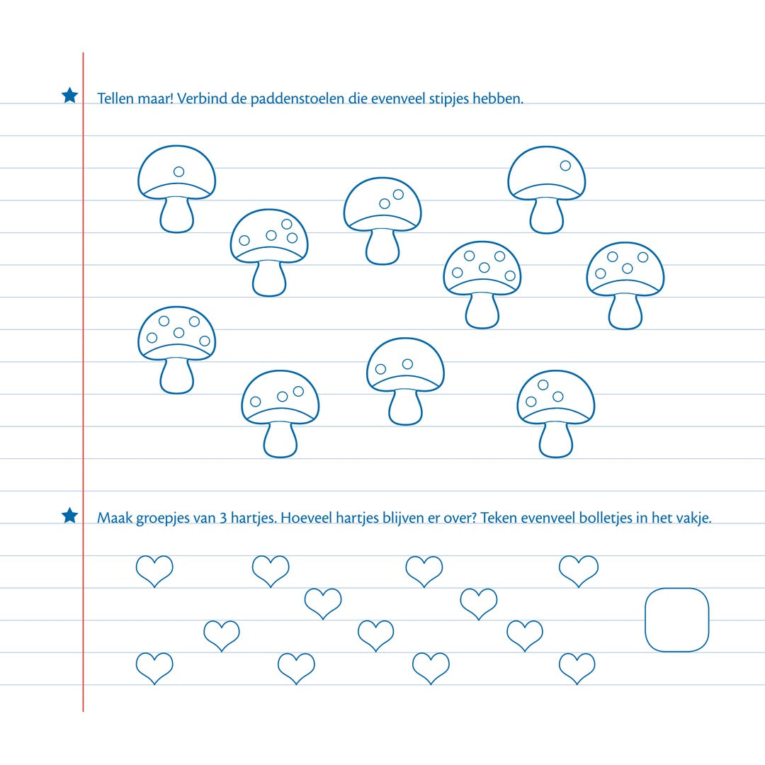 mijn oefenschrift eerste stappen naar tellen 3de kleuterklas groep 2