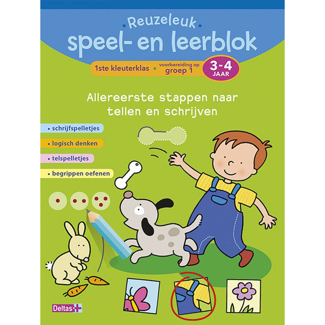 Deltas reuzeleuk speel- en leerblok tellen en schrijven voor kinderen van 3-4 jaar