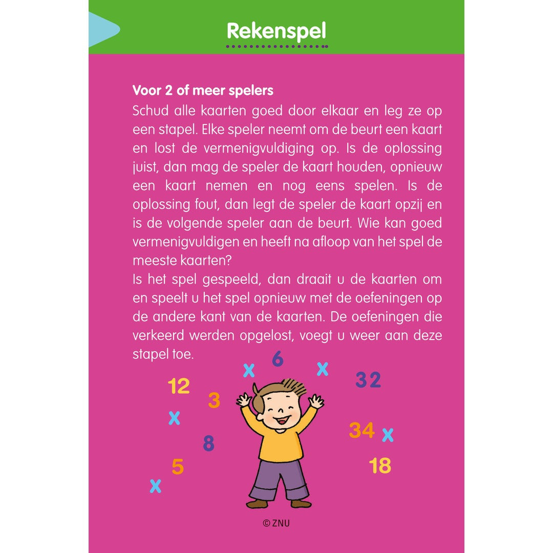 speel- en leerkaarten - ik oefen de tafels van vermenigvuldiging