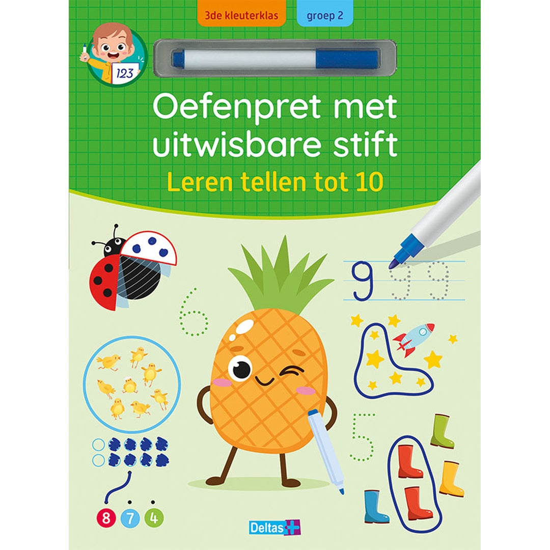 oefenpret met uitwisbare stift - leren tellen tot 10