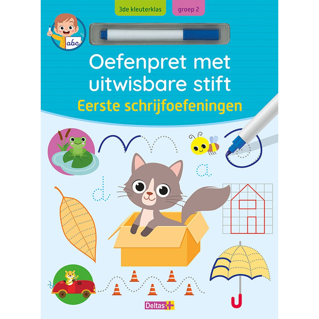 oefenpret met uitwisbare stift - eerste schrijfoefeningen