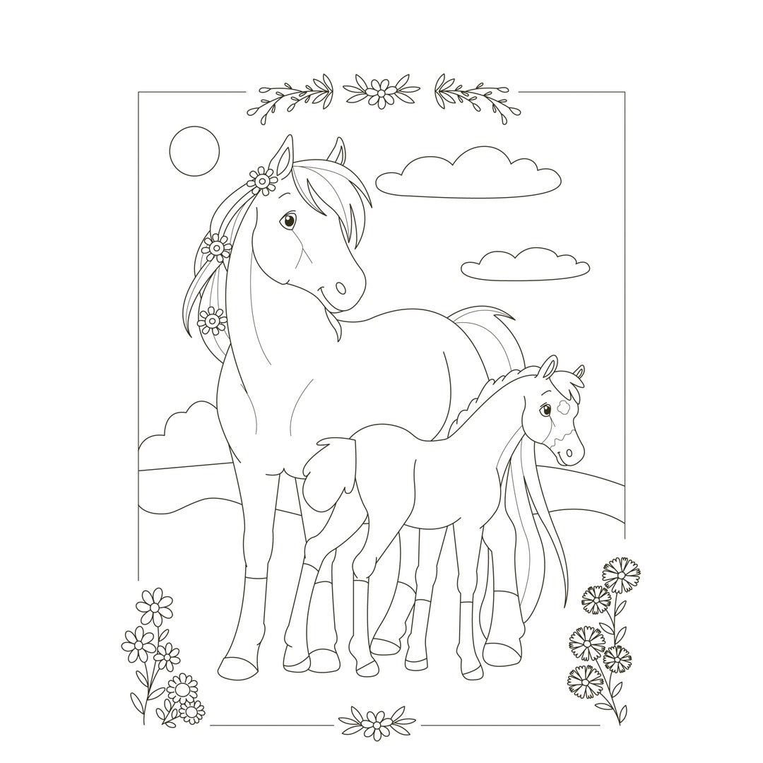 ik hou van paarden color kleurblok