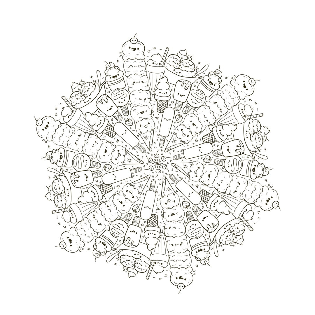 kawaii mandala kleurpret
