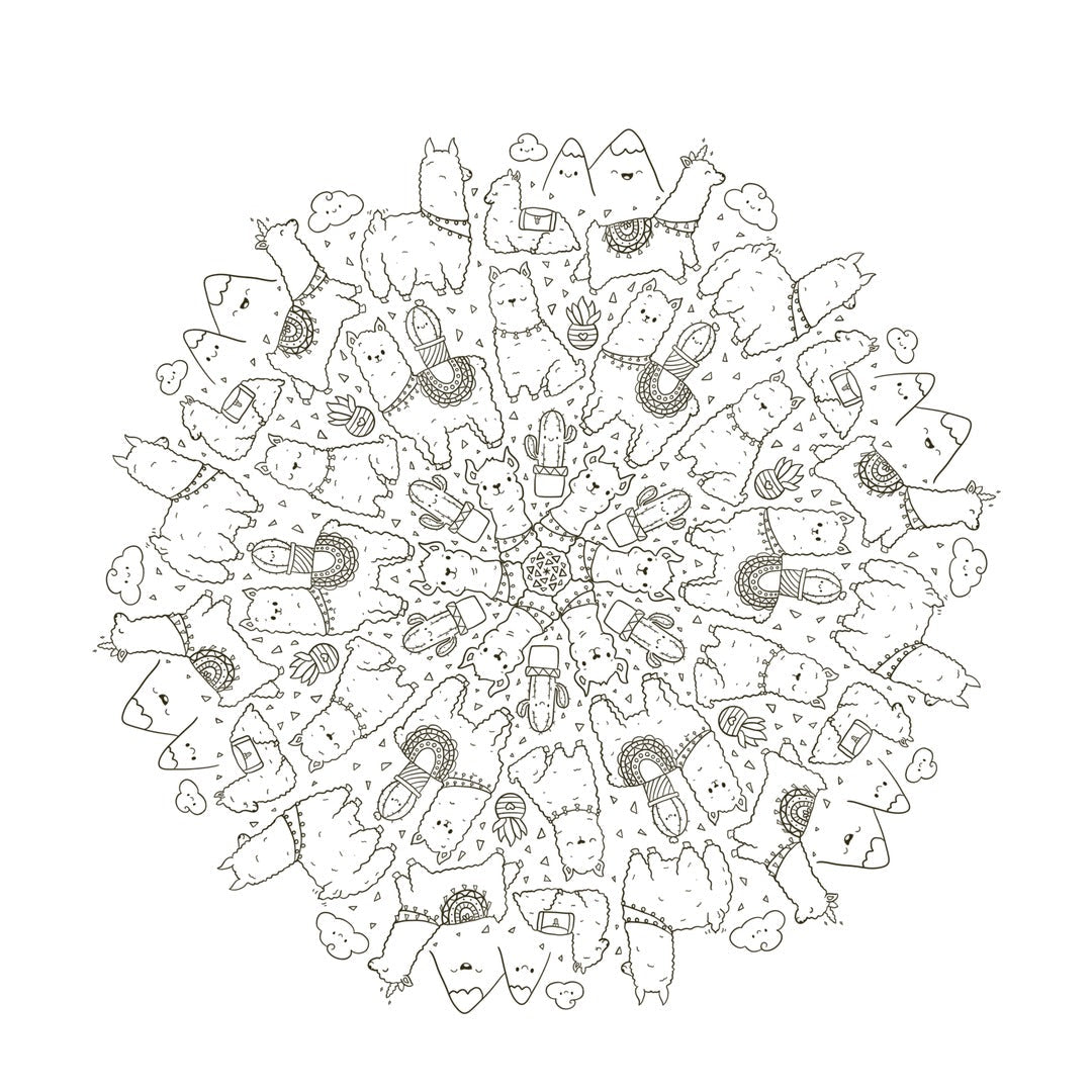 kawaii mandala kleurpret