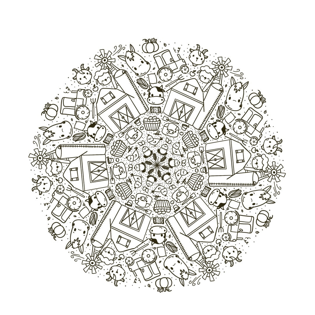 kawaii mandala kleurpret