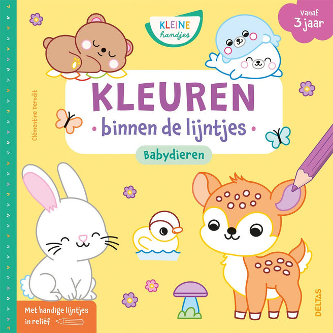 kleuren binnen de lijntjes kleine handjes - babydieren