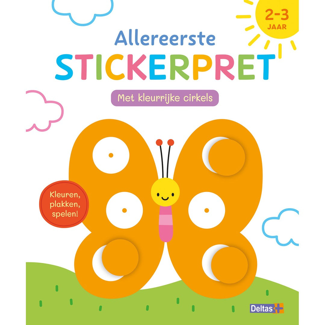 allereerste stickerpret met kleurrijke cirkels
