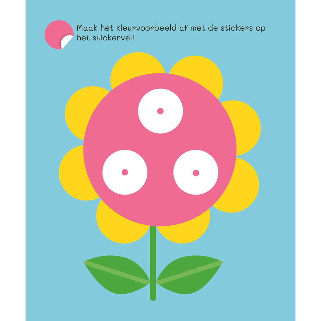 allereerste stickerpret met kleurrijke cirkels