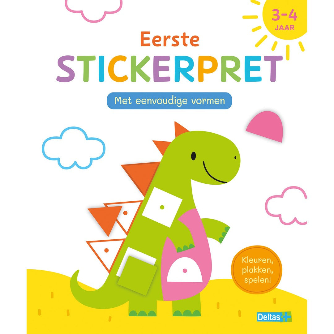 eerste stickerpret met eenvoudige vormen