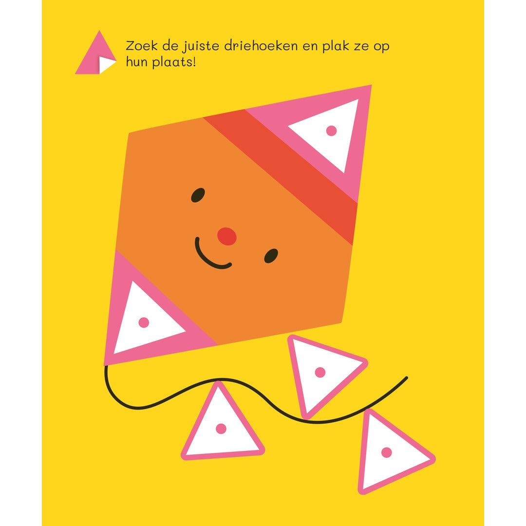 eerste stickerpret met eenvoudige vormen