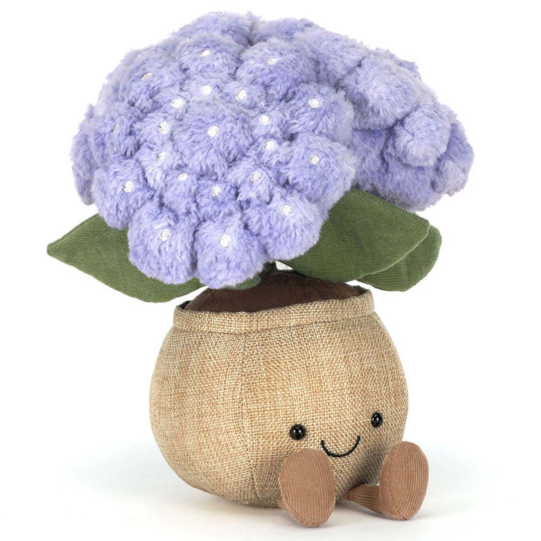 jellycat amuseables knuffelplant hydrangea - 24 cm | ilovespeelgoed