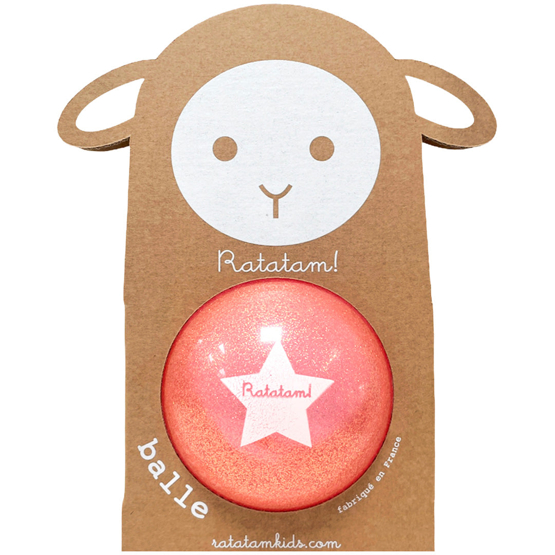 ratatam speelbal zomer schaap - glitter roze - Ø10 cm | 