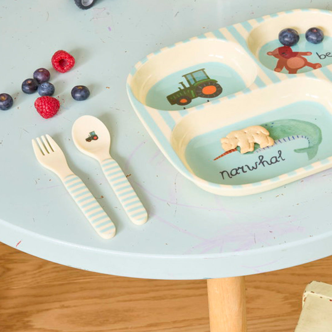 rice kinderbestek abc - blue - 2 st