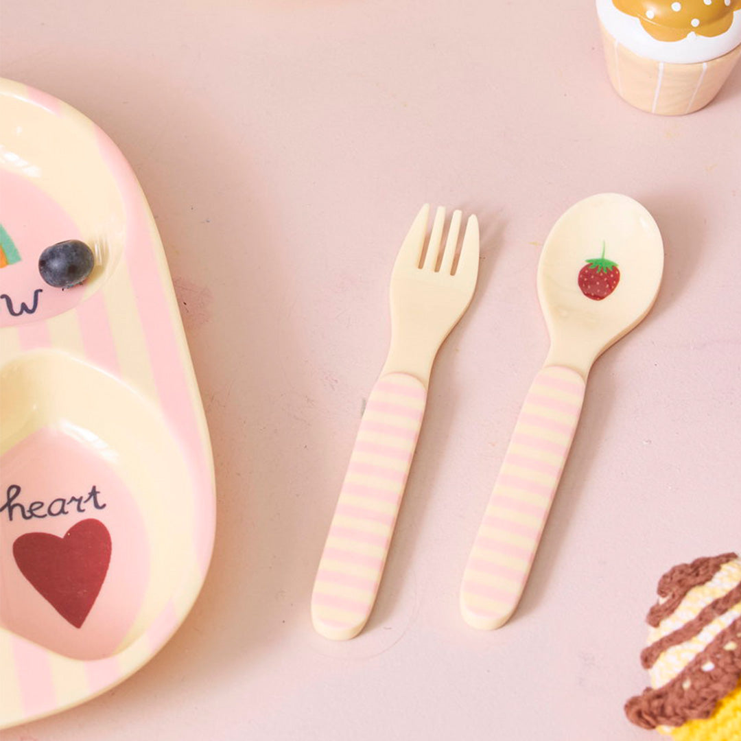 rice kinderbestek abc - pink - 2 st | BABSF-2ZABCI | 2