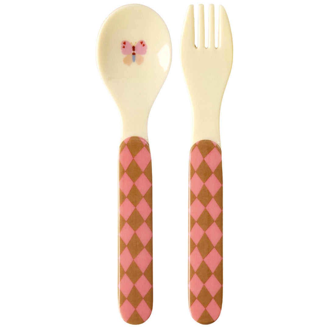 rice kinderbestek music band - roze - 2 st