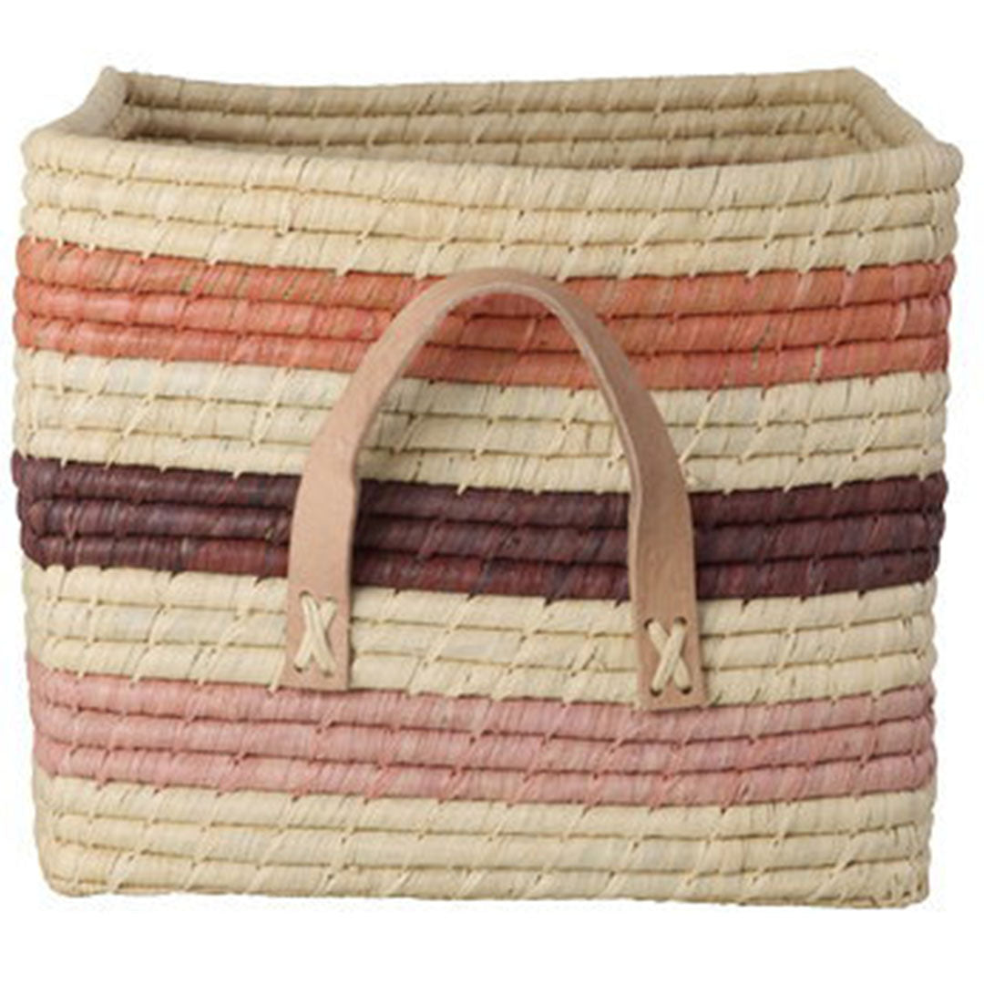 rice opbergmand raffia - stripes | BSRAT-30STRIPAW26 | 