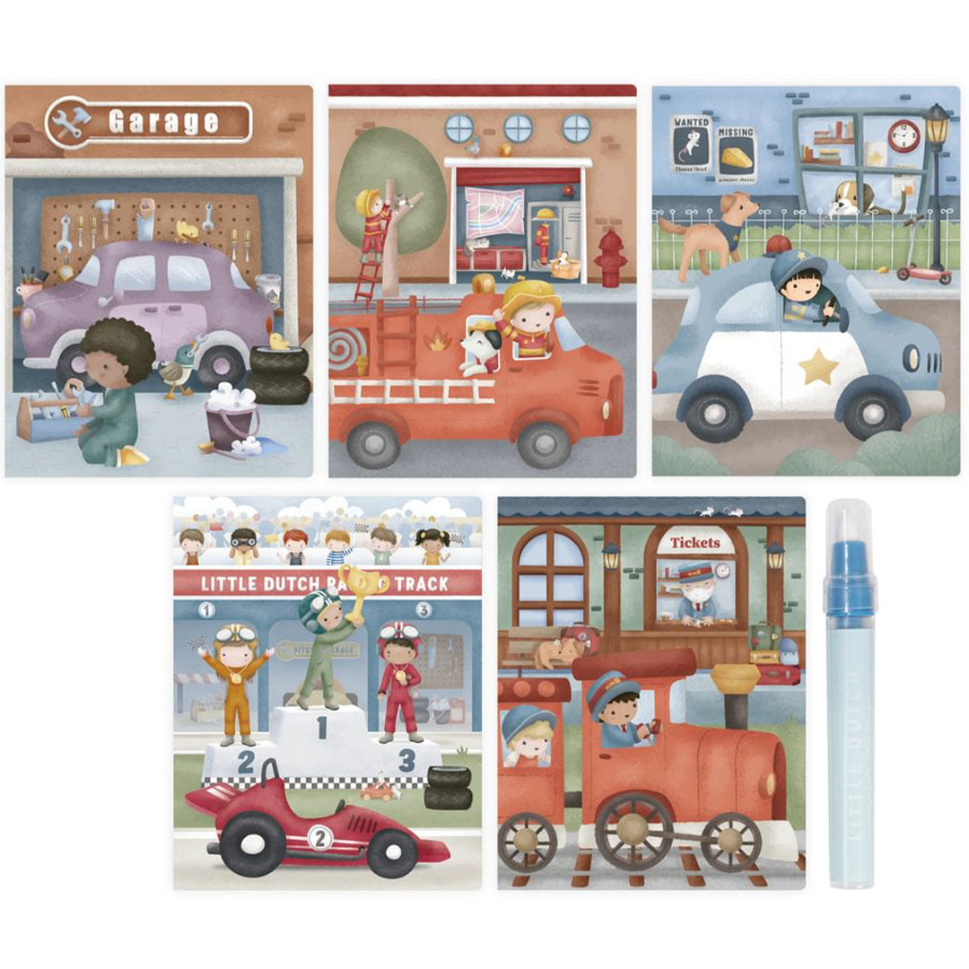 little dutch waterkleurboek jim - vehicles