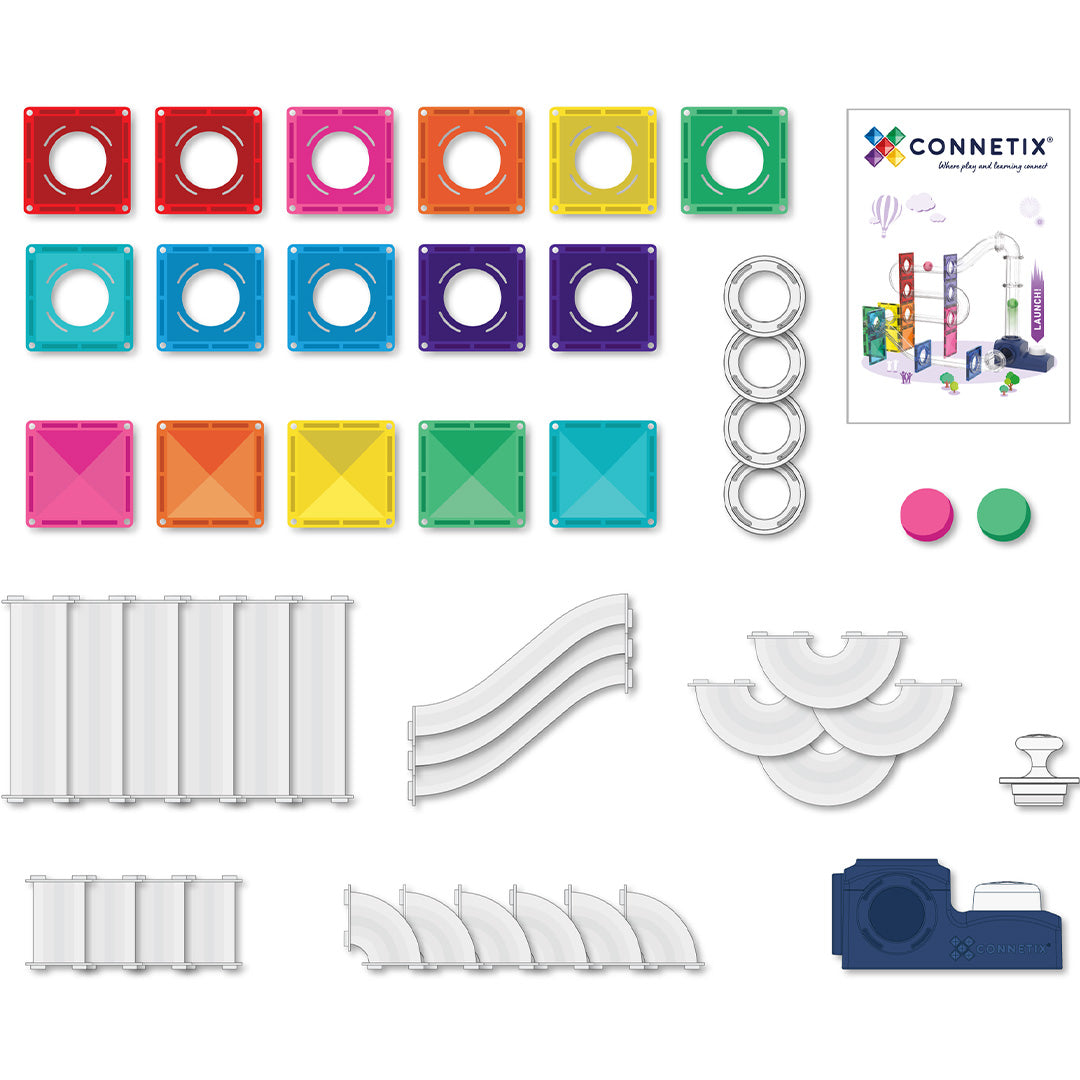 connetix magnetische tegels knikkerbaan lanceerset - 47st | CT-BA-00047-LA | 4
