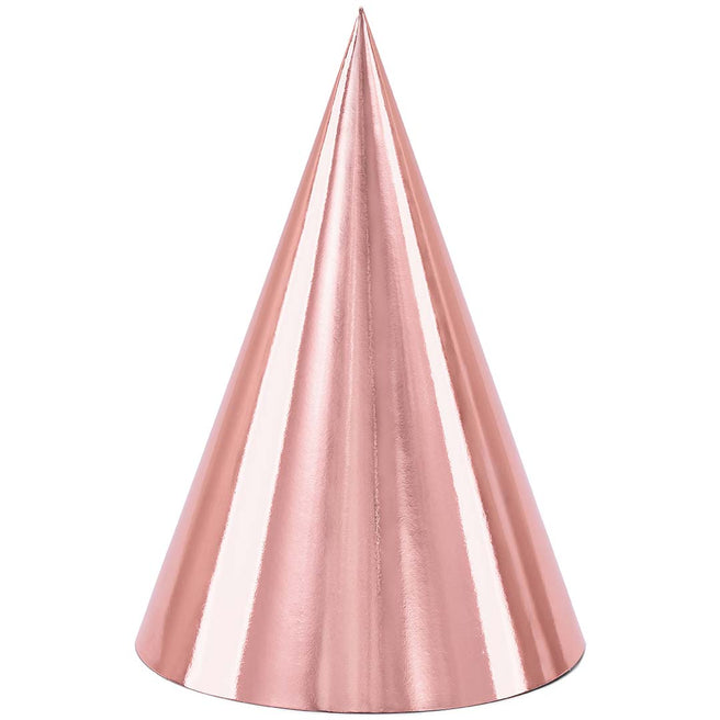 partydeco feesthoedjes - rose goud - 6st |  CZAP6-019R | 1