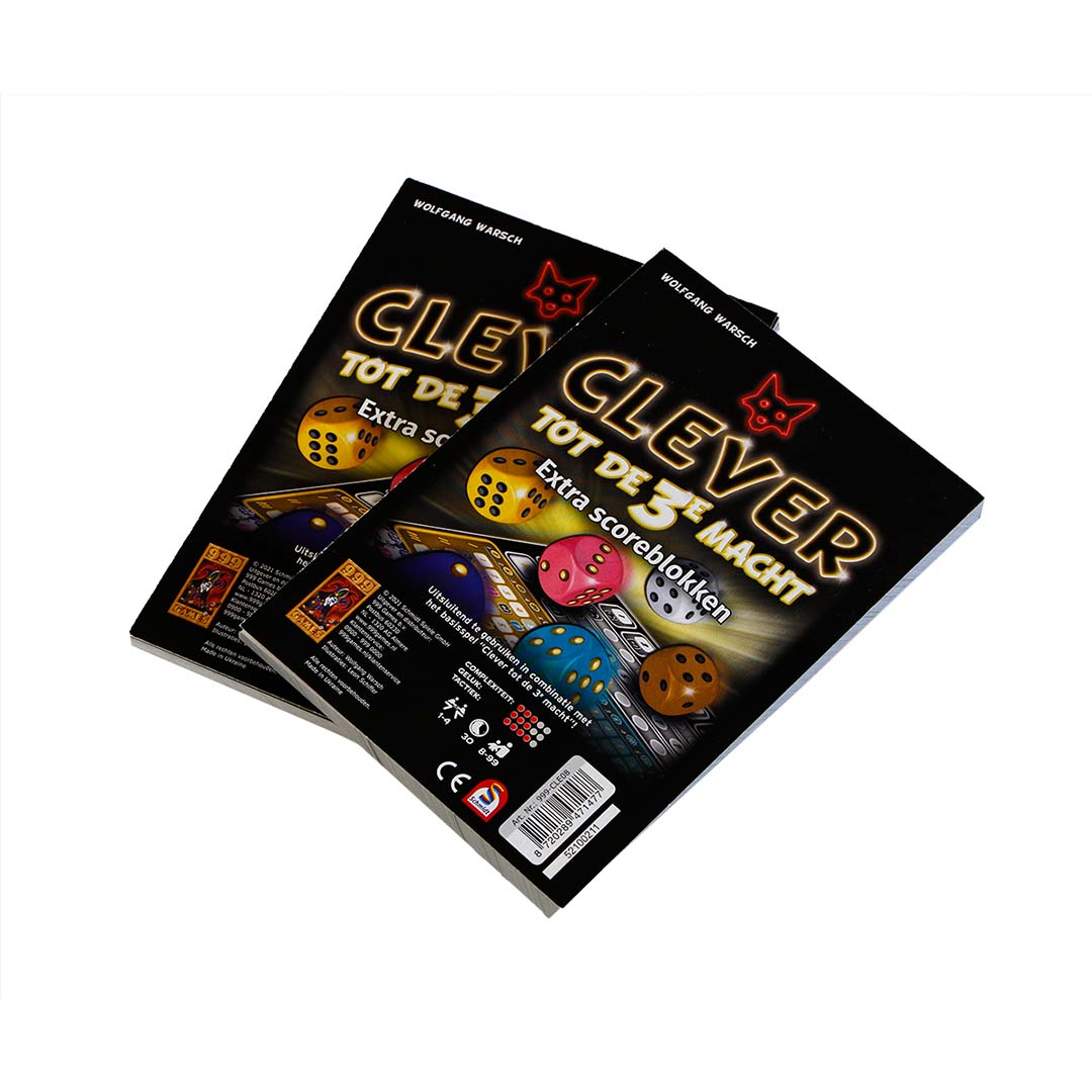 999 games scoreblokken clever tot de 3e macht twee stuks | 999-CLE08 | 0