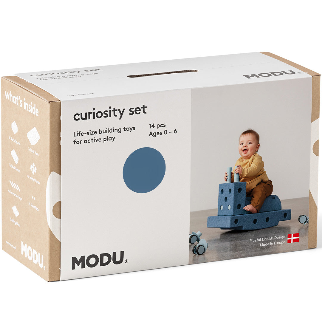 modu bouwset curiosity - blauw - 14st | M-SET-CUR-DB-SB | 