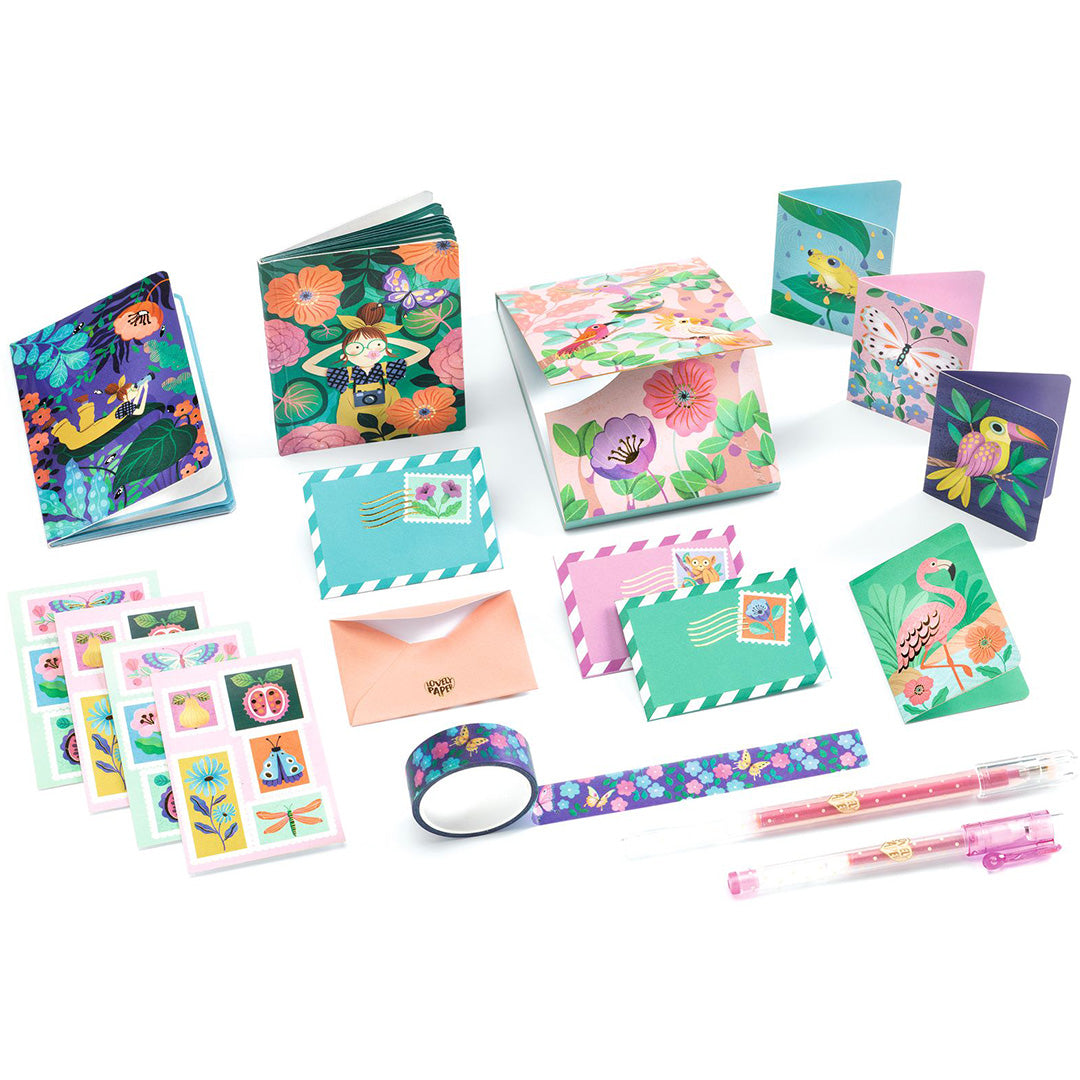 djeco stationary box marie - tropical garden | 2