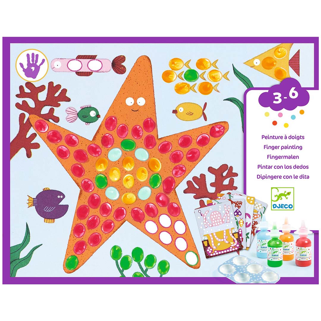 djeco knutselset vingerverf - stippen en vissen | DJ00046 | 1
