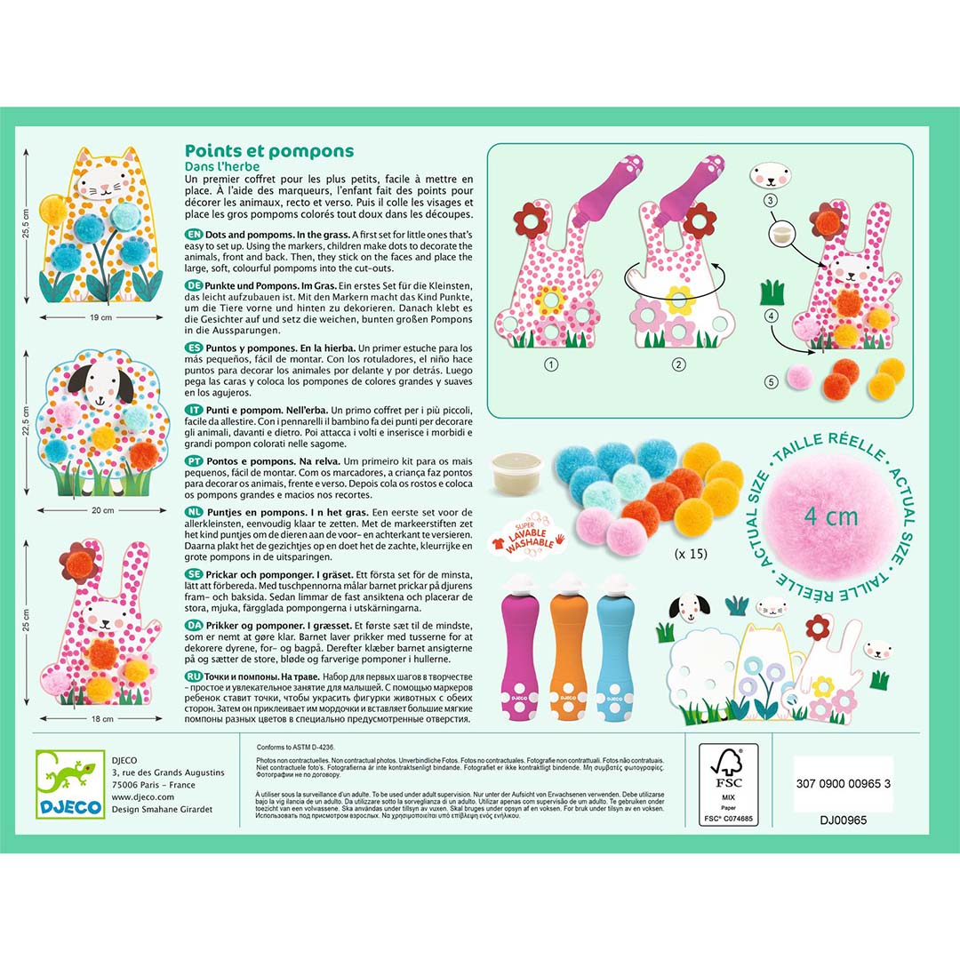 djeco knutselset pompons - in the grass | DJ00965 | 4