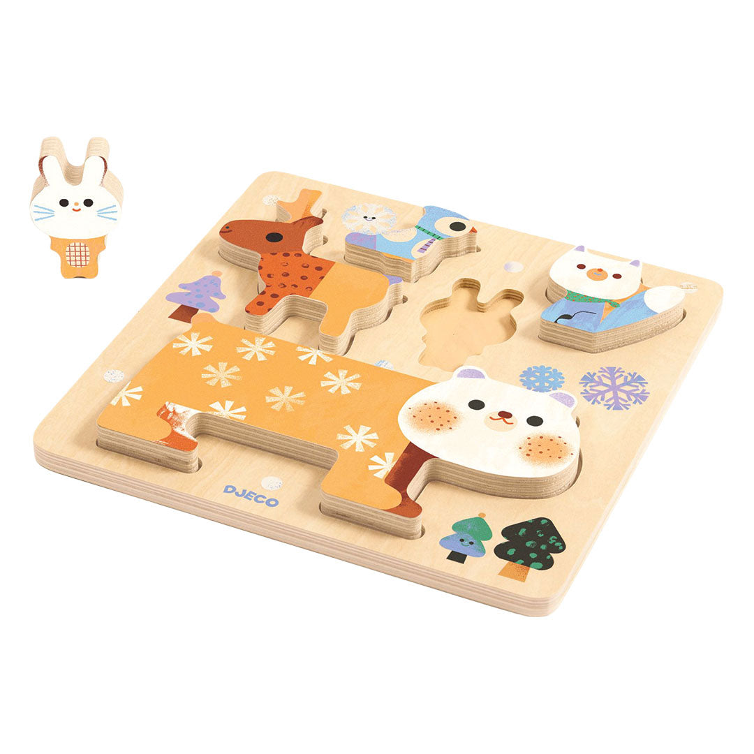 djeco houten puzzel woody stack - 5st | DJ01090 | 2