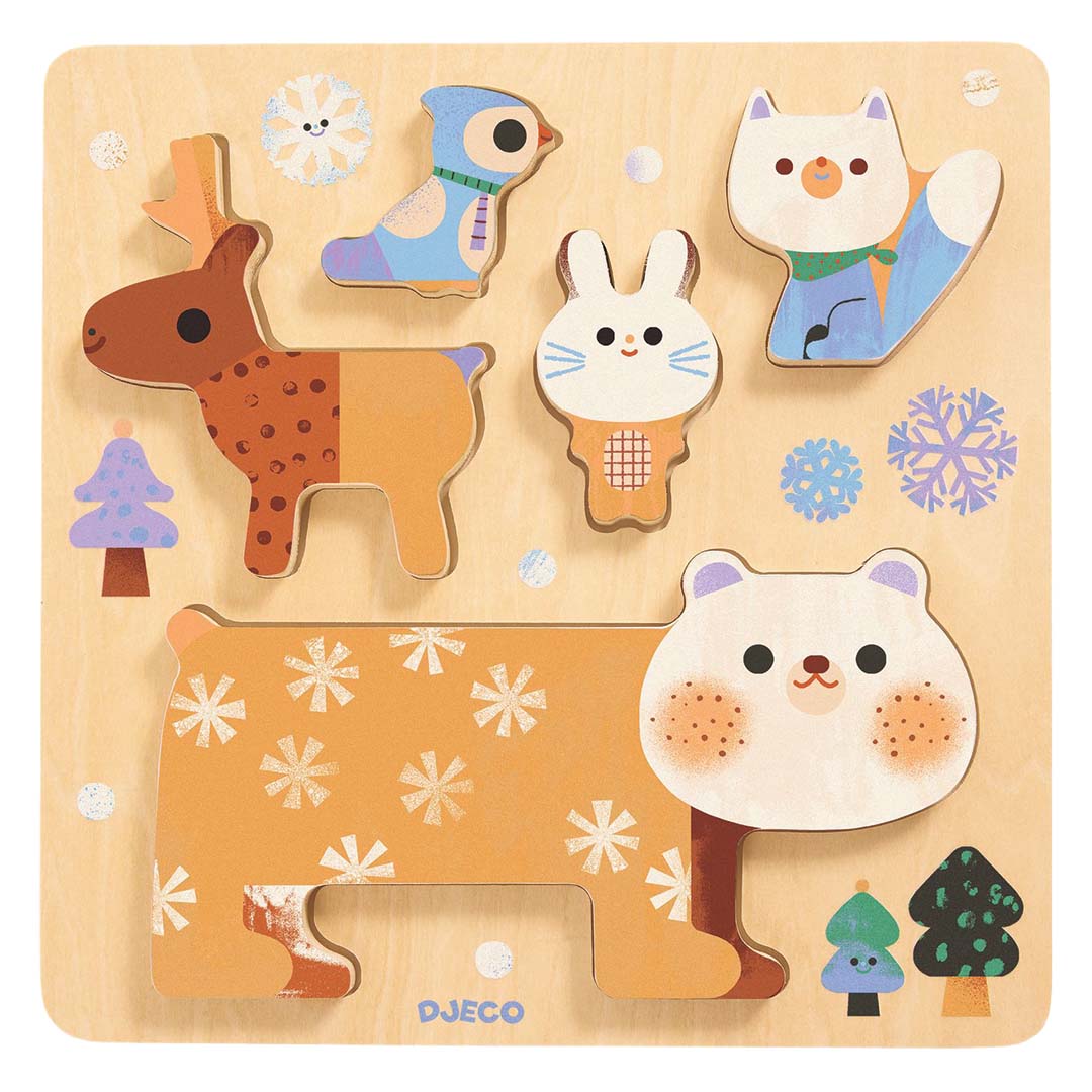 djeco houten puzzel woody stack - 5st | DJ01090 | 1