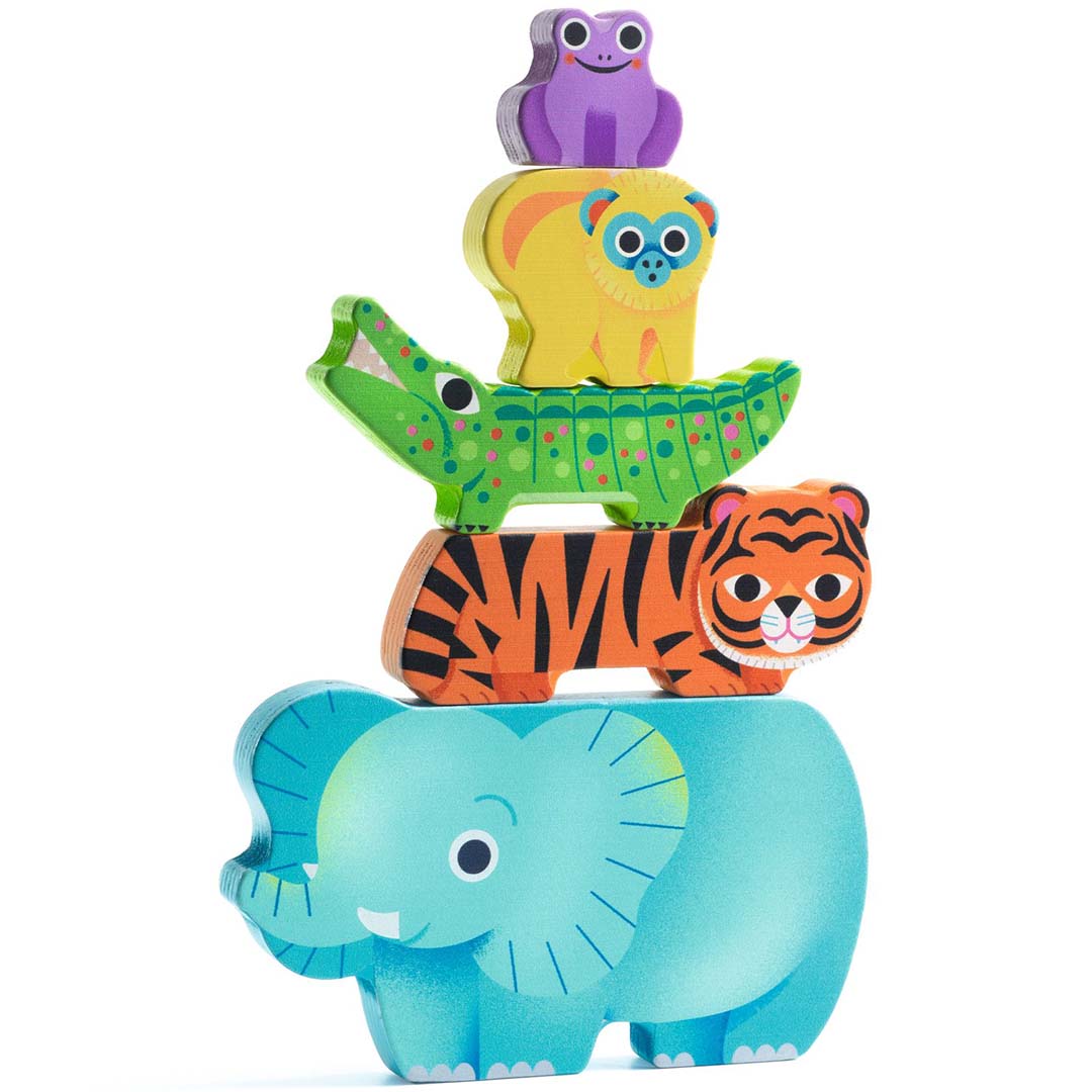 djeco stapelpuzzel - woodywild - 5st | DJ01091 | 4