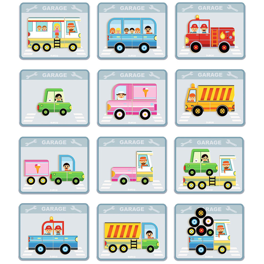 DJ03074 | djeco magneetset inzebox vehicles - 36st | 5