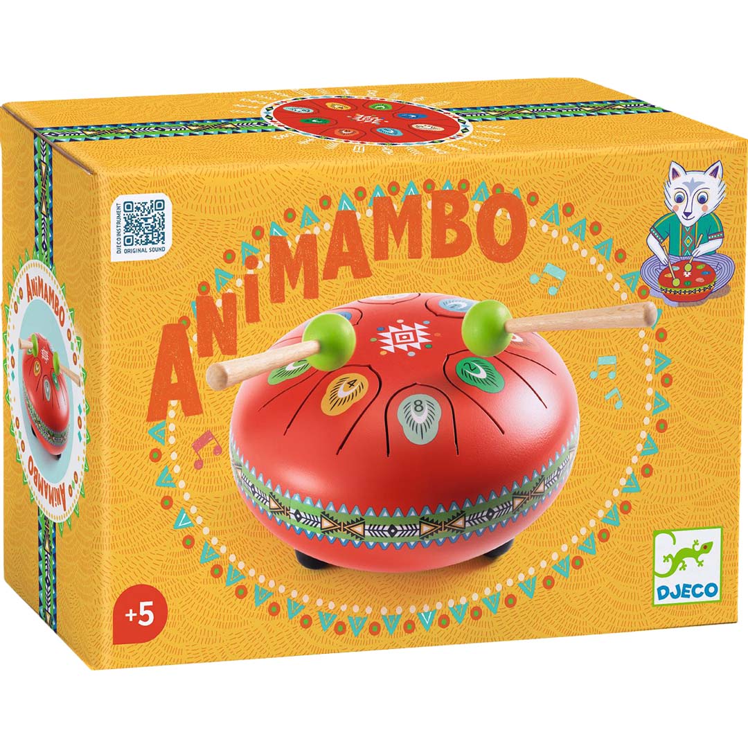 djeco tongtrommel animambo - rood | DJ06039 | 1