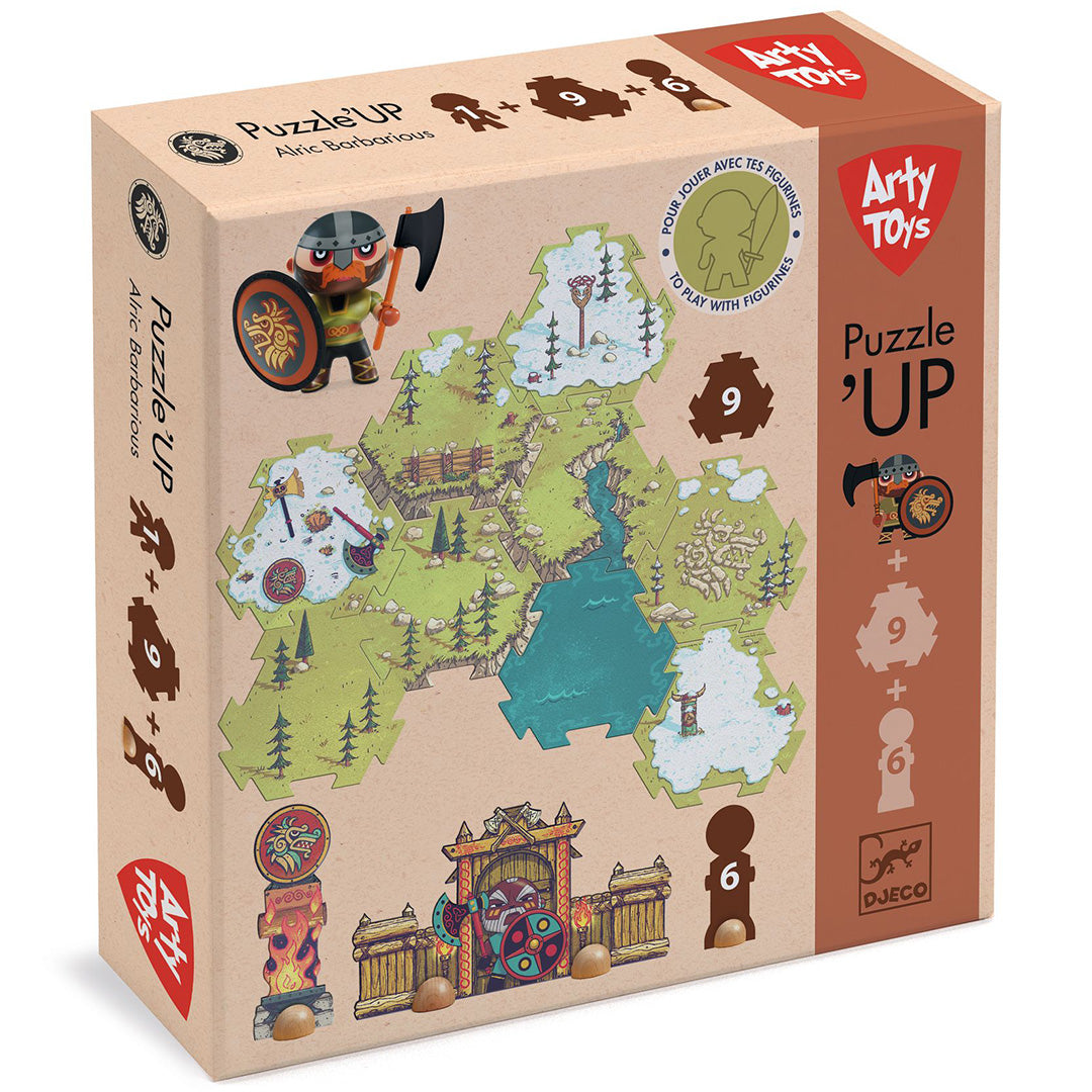 DJ06852 | djeco arty toys vloerpuzzel puzzl'up alric barbarious - 16-delig | 1